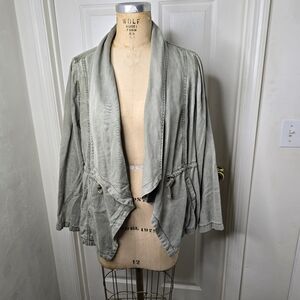 Max Jeans Olive Green Womens Tenvel‎ Vetiver Draped Jacket L